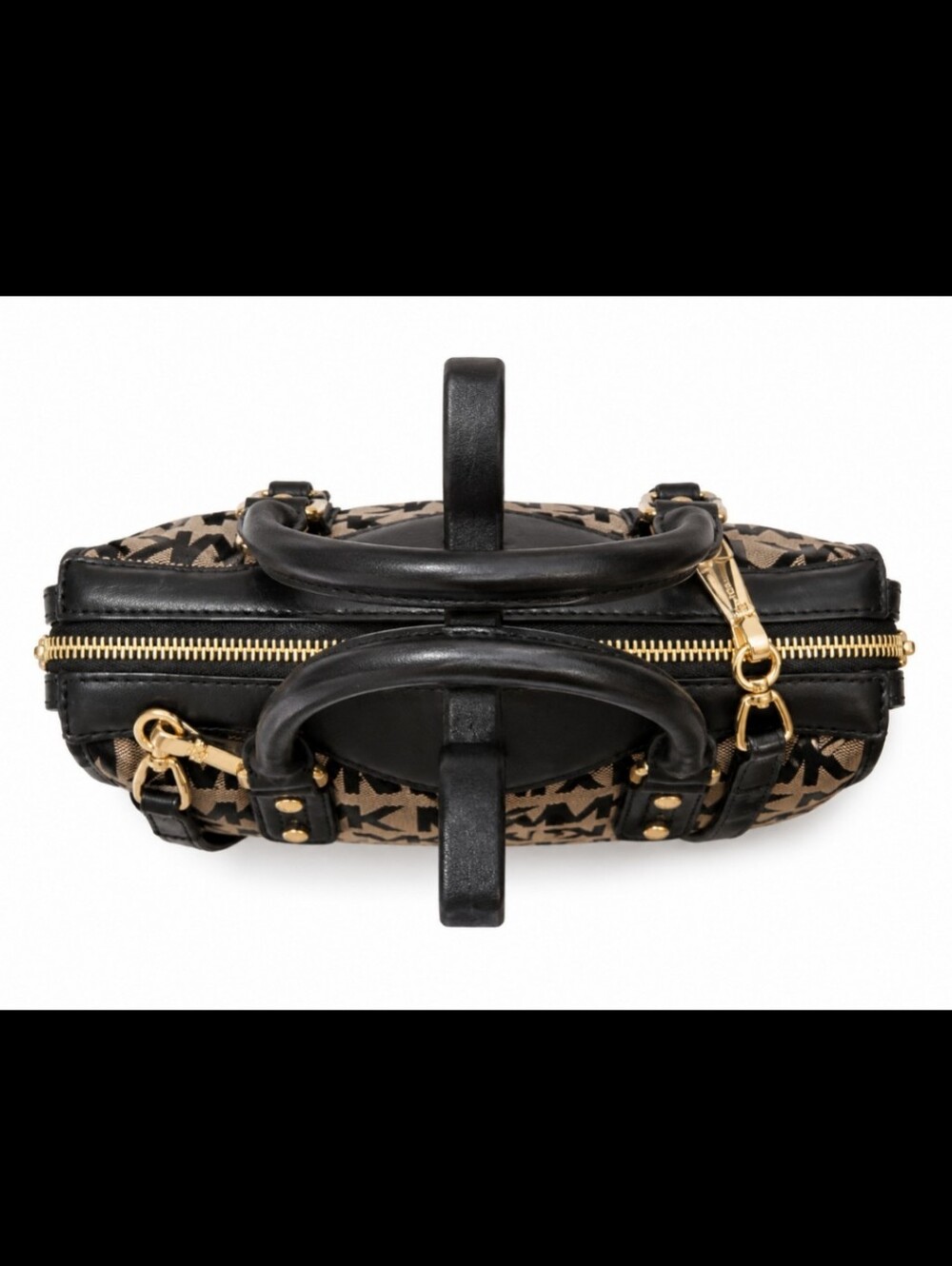 Vintage Michael Kors Black & Tan Jacqaurd/Leather Satchel ***NEAR PERFECT*** - Picture 9 of 13